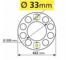 ENJOLIVEUR DE ROUE FERME 10 trous de 33 mm